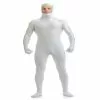 Cosplay&ware Open Face Zentai Spandex Unisex Catsuit Skin Tight Costume White M