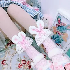 Cosplay&ware Pink Girls Kawaii Lolita Socks Cute Rabbit Ears Bowknot Japanese Gothic Lace Ruffles Stocking Cotton Cosplay -Zentai shop online Pink Girls Kawaii Lolita Socks Cute Rabbit Ears Bowknot Japanese Gothic Lace Ruffles Stocking Cotton Lolis 4.jpg 640x640q80 4.jpg 4