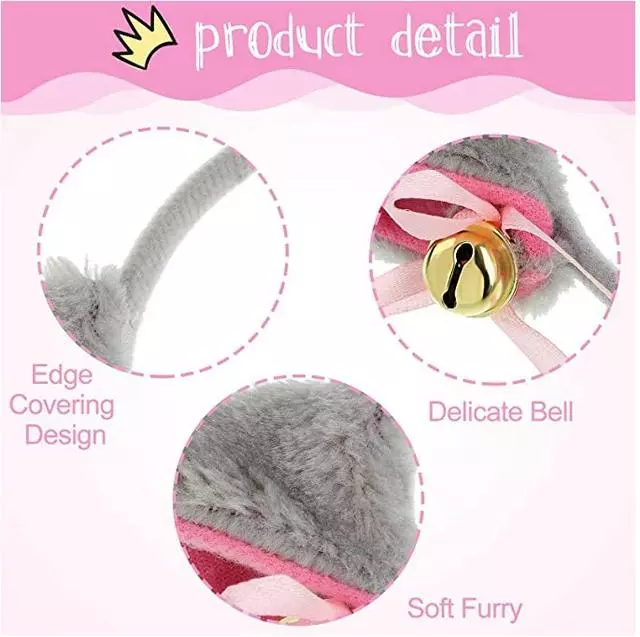 Cosplay&ware Pink Masquerade Christmas Cat Ears Cosplay Ear Anime Party Costume Bow Tie Bell Headwear Kawaii Beautiful Headband 2 Cosplay&ware Pink Masquerade Christmas Cat Ears Cosplay Ear Anime Party Costume Bow Tie Bell Headwear Kawaii Beautiful Headband - Image 2