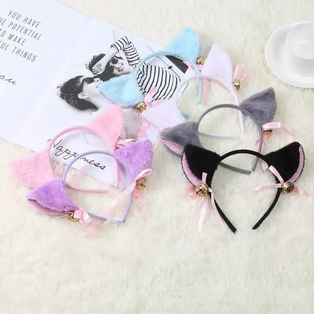 Cosplay&ware Pink Masquerade Christmas Cat Ears Cosplay Ear Anime Party Costume Bow Tie Bell Headwear Kawaii Beautiful Headband 4 Cosplay&ware Pink Masquerade Christmas Cat Ears Cosplay Ear Anime Party Costume Bow Tie Bell Headwear Kawaii Beautiful Headband - Image 4