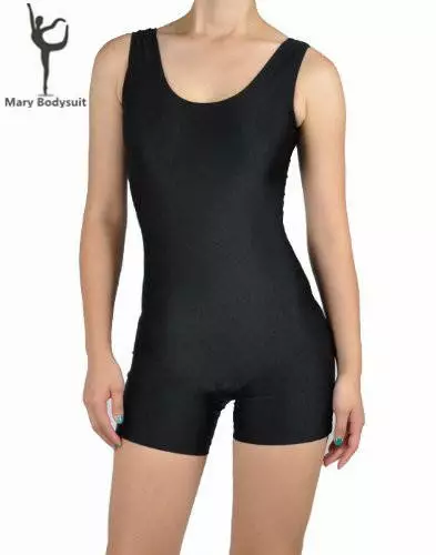 Cosplay&ware Plus Size Xxxl Lycra Jersey Scoop Neck Sleeveless Women’s Blue Gym Tank Biketard Unitard Short Dance Workout Unitards 3 Cosplay&ware Plus Size Xxxl Lycra Jersey Scoop Neck Sleeveless Women’s Blue Gym Tank Biketard Unitard Short Dance Workout Unitards - Image 3