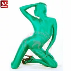 Cosplay&ware Adult Lycra Zentai Suit Zipper Crotchless Fetish Tights Full Body Costumes Elastic Open Sexy Bodysuit