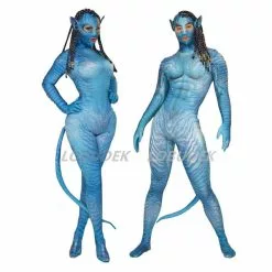 LOBUDEK Printing Blue Jumpsuit Male Female Cosplay Costumes Halloween Party Role Performance Stage Costume Bar Show Dance Tights