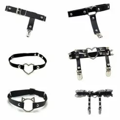 Cosplay&ware Punk Duck Clip Lolita Cosplay Costumes Accessories Women Girl Sexy Thigh Circle Belt Hose Clamp Stocking Buckle