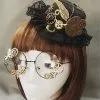 Cosplay&ware Punk Novelties Steampunk Victorian Gears Mini Top Hat Costume Hair Handmade With Steam Gear Glasses