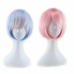 Cosplay&ware Rem Cosplay Wig Or Ram Wigs Re Zero Starting Life In Another World Costume Play Halloween Costumes