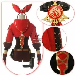 Rolecos Game Genshin Impact Amber Cosplay Costume Women Red Halloween Top Uniform Full Set -Zentai shop online ROLECOS Game Genshin Impact Amber Cosplay Costume Amber Cosplay Costume Women Red Comtume Halloween Top Pant 2.jpg 640x640q80 2.jpg 2