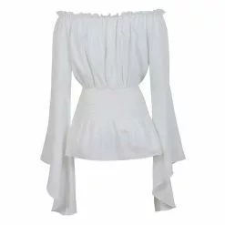 Cosplay&ware Renaissance Blouse Women Off Shoulder Sleeves Shirt Boho Steampunk Pirate Medieval Cosplay Costume Corset Top Vintage -Zentai shop online Renaissance Blouse Peasant Women Off Shoulder Sleeves Shirt Boho Steampunk Pirate Medieval Cosplay Costume Corset Top 2.jpg 640x640q80 2.jpg 2