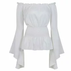 Cosplay&ware Renaissance Blouse Women Off Shoulder Sleeves Shirt Boho Steampunk Pirate Medieval Cosplay Costume Corset Top Vintage -Zentai shop online Renaissance Blouse Peasant Women Off Shoulder Sleeves Shirt Boho Steampunk Pirate Medieval Cosplay Costume Corset Top 3.jpg 640x640q80 3.jpg 3