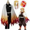 Novedan Rengoku Kyoujurou Cosplay Anime Demon Slayer Costume Kimono Kimetsu No Yaiba Uniforms Wig