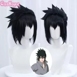 Cosplay&ware Sasuke Uchiha Cosplay Men Short Black Wig Anime Heat Resistant Synthetic Wigs
