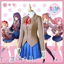 Novedan Sayori Yuri Natsuki Monika Cosplay Costume Doki Literature Club School Uniform Anime Halloween Costumes For Women -Zentai shop online Sayori Yuri Natsuki Monika Cosplay Costume Doki Doki Literature Club Cosplay School Uniform Anime Halloween Costumes 2.jpg 640x640q80 2.jpg 2