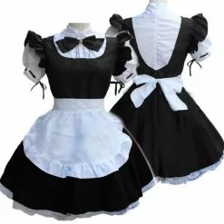 Cosplay&ware Sexy Cute Lace Black And White Maid Dress Role Play Costume Transparent Chiffon Cosplay Anime Uniform Temptation Suit -Zentai shop online Sexy Cute Lace Up Black and White Maid Dress Role Play Costume Transparent Chiffon Cosplay Anime 3.jpg 640x640q80 3.jpg 3