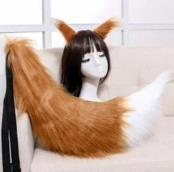 Cosplay&ware Sexy Woman Lovely Lolita Cat Fox Headband Tail Headdress Plush Ears Anime Cosplay Props -Zentai shop online Sexy Woman lovely Lolita cat Fox Headband tail Headdress Plush ears tail Anime cosplay Props 3.jpg 640x640q80 3.jpg 3