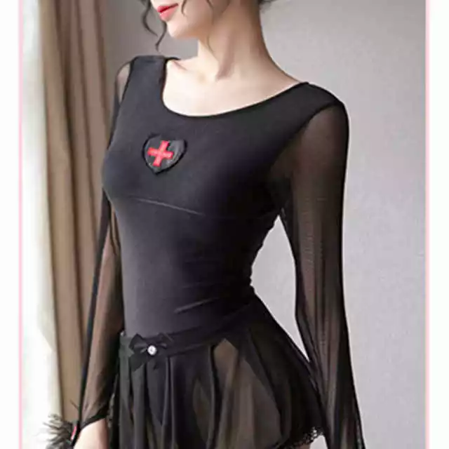 Cosplay&ware Sexy Lingerie Uniform Temptation Hollow Zipper Open And Perspective Long-sleeved One-piece Witch Suit 5 Cosplay&ware Sexy Lingerie Uniform Temptation Hollow Zipper Open And Perspective Long-sleeved One-piece Witch Suit - Image 5