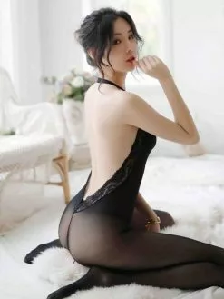 Cosplay&ware Silk Mesh Body Stockings Sexy Lace Temptation Floral Crotchless Hollow Exquisite Clothing Woman Costume Lingerie Fashion