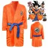 BOOCRE Son Goku Cosplay Costume Kids Adult Unisex Bathrobe Plush Bath Robe Sleepwear Pattern Pajamas