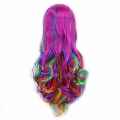 Cosplay&ware Top Wig Women Anime Cosplay Long Curly Wave Harajuku Style Rainbow Hair Party Costume Lolita -Zentai shop online Top Wig Women Anime Cosplay Wig Long Curly Wave Harajuku Style Rainbow Hair Party Costume Lolita 2.jpg 640x640q80 2.jpg 2