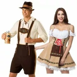 Cosplay&ware Traditional Couples Oktoberfest Costume Parade Waitress Outfit Cosplay Carnival Halloween Fancy Party Dress