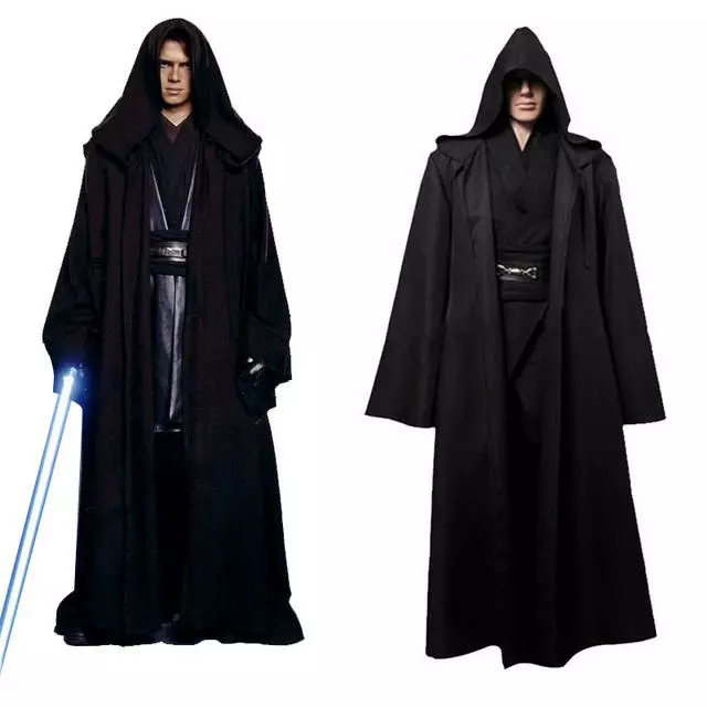 Takerlama Unisex Halloween Jedi Sith Knight Cloak Cosplay Adult Kids Hooded Robe Cape Costume 2 Takerlama Unisex Halloween Jedi Sith Knight Cloak Cosplay Adult Kids Hooded Robe Cape Costume - Image 2