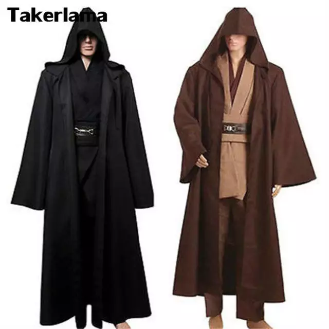 Takerlama Unisex Halloween Jedi Sith Knight Cloak Cosplay Adult Kids Hooded Robe Cape Costume 3 Takerlama Unisex Halloween Jedi Sith Knight Cloak Cosplay Adult Kids Hooded Robe Cape Costume - Image 3