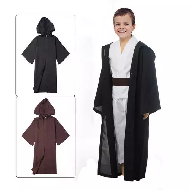 Takerlama Unisex Halloween Jedi Sith Knight Cloak Cosplay Adult Kids Hooded Robe Cape Costume 6 Takerlama Unisex Halloween Jedi Sith Knight Cloak Cosplay Adult Kids Hooded Robe Cape Costume - Image 6