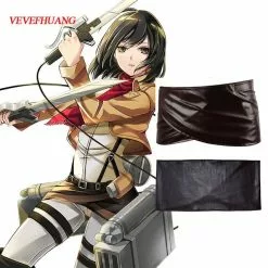 Vevefhuang Cosplay Attack On Titan Shingeki No Kyojin Leather Skirt Hookshot Belt Costume Chocolate Apron Xmas Carnival Daily
