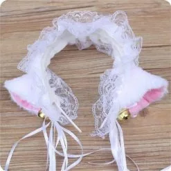 Cosplay&ware Women Ruffles Lace Headband Plush Cat Ears Ribbon Bell Lolita Cosplay Hair Hoop -Zentai shop online Women Ruffles Lace Headband Plush Cat Ears Ribbon Bell Lolita Cosplay Hair Hoop 5.jpg 640x640q80 5.jpg 5