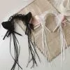 Cosplay&ware Women Ruffles Lace Headband Plush Cat Ears Ribbon Bell Lolita Cosplay Hair Hoop