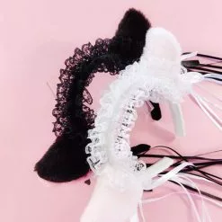 Cosplay&ware Women Ruffles Lace Headband Plush Cat Ears Ribbon Golden Bell Tassels Decor Lolita Cosplay Hair Hoop Lovely Pointed Fluffy -Zentai shop online Women Ruffles Lace Headband Plush Cat Ears Ribbon Golden Bell Tassels Decor Lolita Cosplay Hair Hoop 1.jpg 640x640q80 1.jpg 1