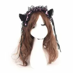 Cosplay&ware Women Ruffles Lace Headband Plush Cat Ears Ribbon Golden Bell Tassels Decor Lolita Cosplay Hair Hoop Lovely Pointed Fluffy -Zentai shop online Women Ruffles Lace Headband Plush Cat Ears Ribbon Golden Bell Tassels Decor Lolita Cosplay Hair Hoop 2.jpg 640x640q80 2.jpg 2