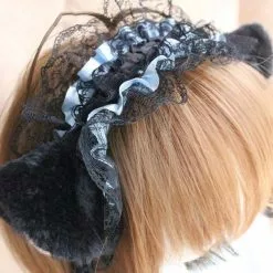 Cosplay&ware Women Ruffles Lace Headband Plush Cat Ears Ribbon Golden Bell Tassels Decor Lolita Cosplay Hair Hoop Lovely Pointed Fluffy -Zentai shop online Women Ruffles Lace Headband Plush Cat Ears Ribbon Golden Bell Tassels Decor Lolita Cosplay Hair Hoop 3.jpg 640x640q80 3.jpg 3