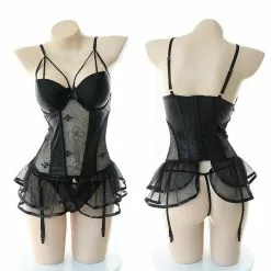 Cosplay&ware Women Sheer Sexy Spandex Bodysuit Mesh Underwire Black Chest Harness Catsuit Garter Kawaii Costumes Transparent -Zentai shop online Women Sheer Sexy Spandex Bodysuit Mesh Underwire Black Chest Harness Catsuit Garter Gstrings Kawaii Sexy Costumes 5.jpg 640x640q80 5.jpg 5