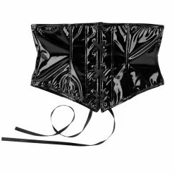 IEFiEL Womens Wetlook Sexy Clubwear Costume Faux Leather Lace Zip Front Steampunk Gothic Trainer Underbust Corset Bustier -Zentai shop online Womens Wetlook Sexy Clubwear Costume Faux Leather Lace Up Zip Up Front Steampunk Gothic Wasit Trainer 5.jpg 640x640q80 5.jpg 5