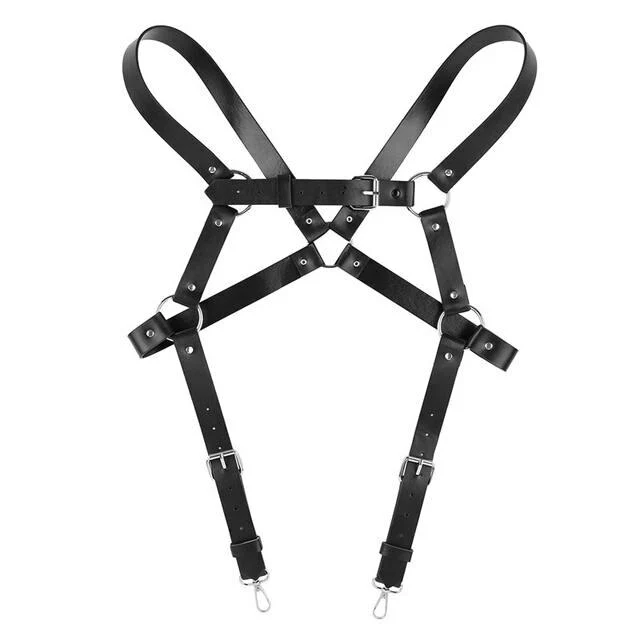 Cosplay&ware Yizyif Harness Men Body Bondage Fetish Adjustable Pu Leather X Back Chest Suspenders Belt Buckle Metal O-rings 6 Cosplay&ware Yizyif Harness Men Body Bondage Fetish Adjustable Pu Leather X Back Chest Suspenders Belt Buckle Metal O-rings - Image 6