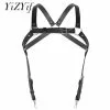Cosplay&ware Yizyif Harness Men Body Bondage Fetish Adjustable Pu Leather X Back Chest Suspenders Belt Buckle Metal O-rings