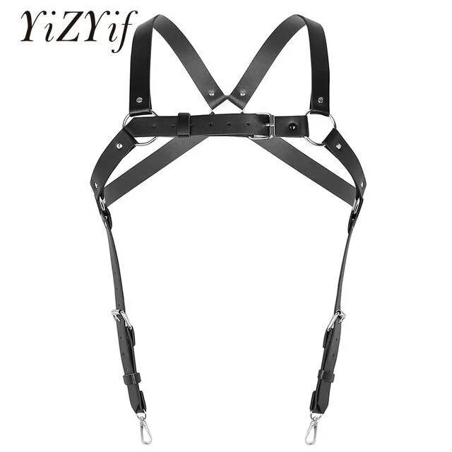 Cosplay&ware Yizyif Harness Men Body Bondage Fetish Adjustable Pu Leather X Back Chest Suspenders Belt Buckle Metal O-rings 1 Cosplay&ware Yizyif Harness Men Body Bondage Fetish Adjustable Pu Leather X Back Chest Suspenders Belt Buckle Metal O-rings