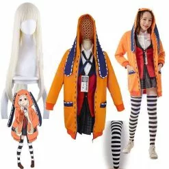 CosZtkhp Hot Cool Cosplay Costumes Anime Kakegurui Yumeko Jabami Japanese School Girls Uniform Full Set Jacket & Shirt Skirt Stockings Tie
