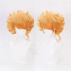 Cosplay&ware Anime The Promised Neverland Emma Wig Short Golden Gradient Dark Yellow Hair Cosplay Wigs & Cap