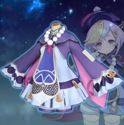 Cosfans Project Qiqi Cosplay Costume Game Genshin Impact Zombie Girl Dress Tops Pants Anime Accessories Set Halloween Clothes Christmas