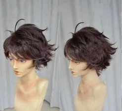 Cosplay&ware Haikyuu Volleyball Toru Oikawa Short Brown Shaggy Layered Tooru Heat Resistant Cosplay Costume Wig