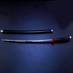 Cosplay&ware 255mm Anime Demon Slayer Cosplay Props Kimetsu No Yaiba Kamado Tanjirou The Katana Wheel Sword With Sheath Decoration