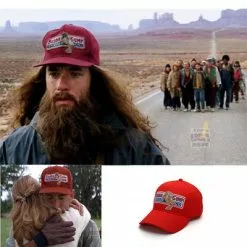 Cosplay&ware Movie Forrest Gump Hat Tom Red Baseball Cap Letter Adult Hats Unisex Hip-hop Block The Sun Cosplay