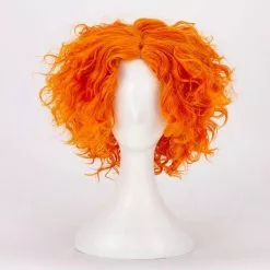 Cosplay&ware Alice In Wonderland 2 Cosplay Wigs Orange Short Curly Heat Resistant Synthetic Hair Wig & Cap